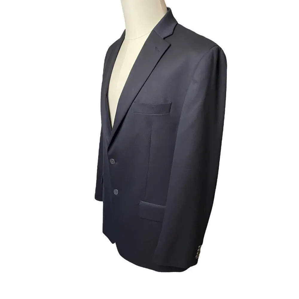 Michael Kors Mens Navy Blue Sport Coat Blazer Jacket Size 42L